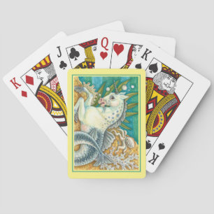 JEU DE CARTES MERHORSE & OCTOPUS BLANC, CHEVAL UNICORN IMAGINAIR
