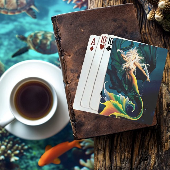 Jeu De Cartes Mermaid Dragon Imaginaire bleu (Créateur téléchargé)