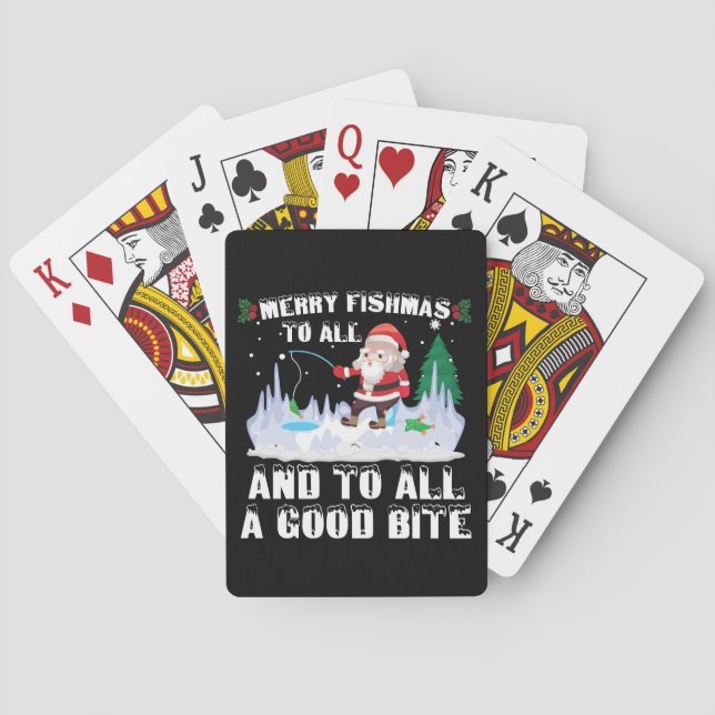 Jeu De Cartes Merry Fishmas Funny Pêcheur de poisson Xmas (dos)