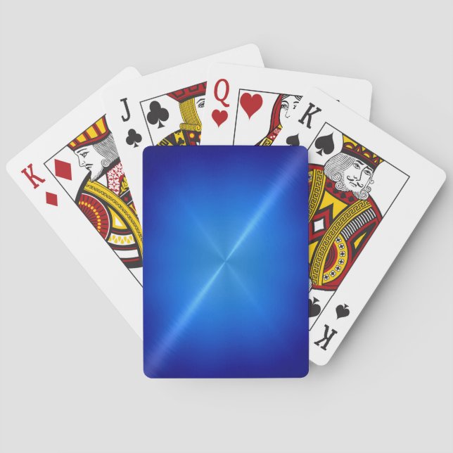 Jeu De Cartes Métallique bleu inoxydable brillant (dos)