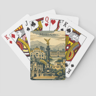 Jeu De Cartes Mexico City Voyage Rétro CDMX Minimaliste