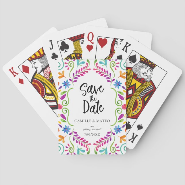 Jeu De Cartes Mexique Fiesta thème Enregistrer la date (dos)