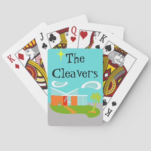 Jeu De Cartes Mi-Siècle Moderne Cartoon Maison Jouer Cartes (dos)