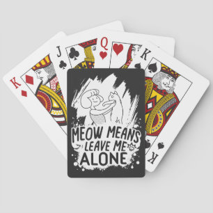 Jeu De Cartes Miaou Signifie Laisse Moi Tranquille Drôle Chat - 