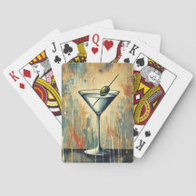 Mid Century Mixed Media Martini Art