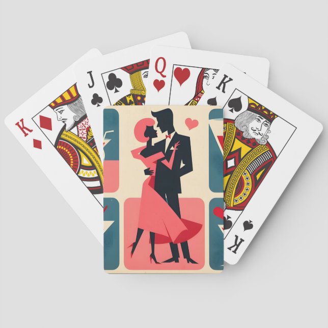 Jeu De Cartes Mid Century moderne Valentine Dancing Couple (dos)