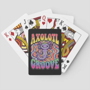 Jeu De Cartes Mignon Axolotl Hippie Groovy Art Rétro 70s Arc-en-