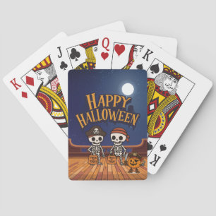 Jeu De Cartes mignon, squelettes et citrouille Halloween
