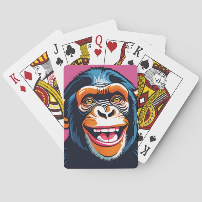 Jeu De Cartes Mignonne Chimpanzée rit (dos)