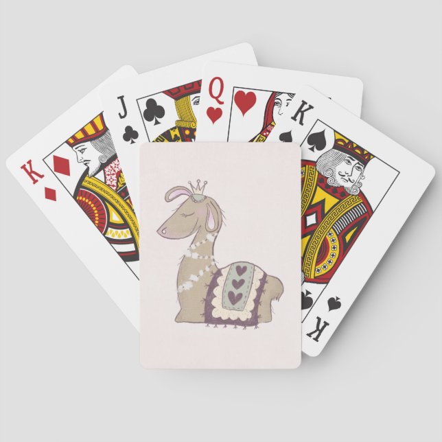 Jeu De Cartes Mignonne Llama Princesse portant une couronne (dos)