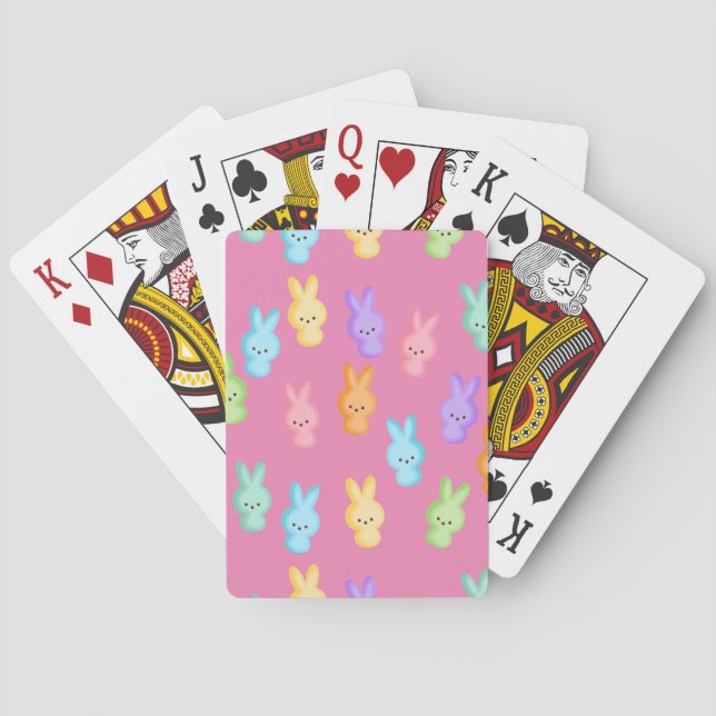 Jeu De Cartes Mignonne Marshmallow Bunny de Pâques Traitements s (dos)