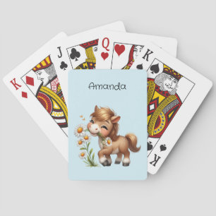 Jeu De Cartes Mignonne Pony Mange Manger Des Marguerites