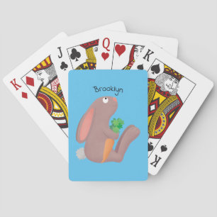 Jeu De Cartes Mignons lapin lapin lapin assis avec dessin de car