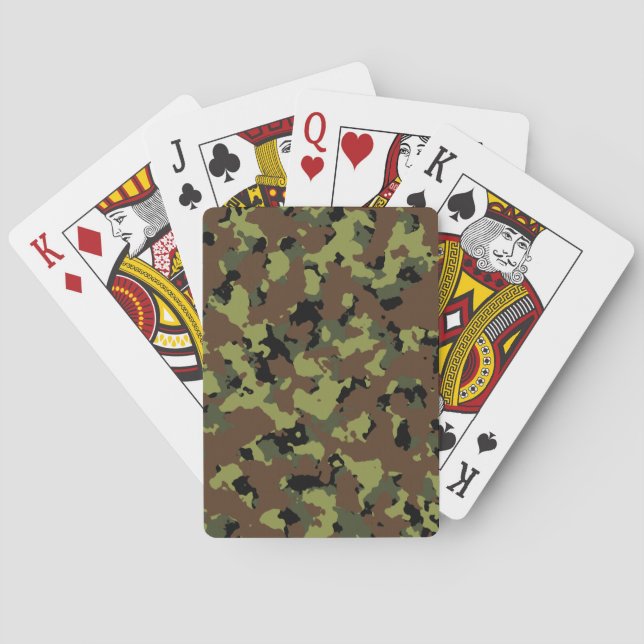 Jeu De Cartes Militaires Camo de vert de mousse (dos)