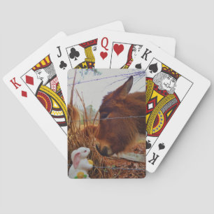 Jeu De Cartes Miniature cheval Brown et lapin de Pâques