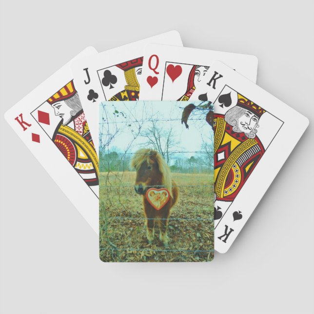 Jeu De Cartes Miniature cheval Brown Valentine Heart (dos)