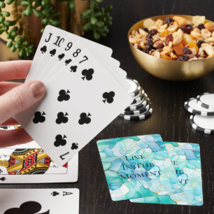 Jeu De Cartes Mint Aqua Pearl Marbre or