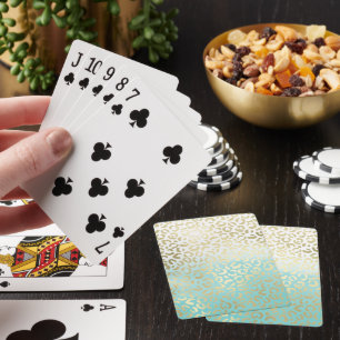 Jeu De Cartes Mint Aquarelle Ombre Glam Or Leopard