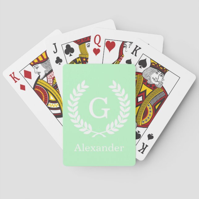 Jeu De Cartes Mint White Wheat Laurel Wreath (dos)