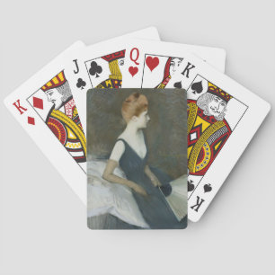Jeu De Cartes Mme Marthe Letellier Sitting on Sofa