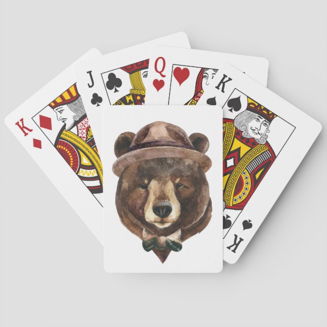 Jeu De Cartes Mode de l'ours aquarelle (dos)