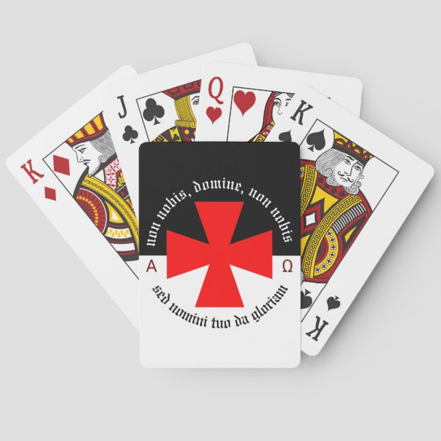 Jeu De Cartes Modèle Chevalier Alpha-Omega Non Nobis Domine (dos)
