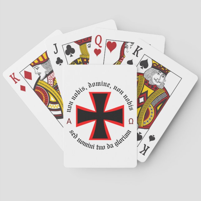 Jeu De Cartes Modèle Chevalier Alpha-Omega Non Nobis Domine (dos)