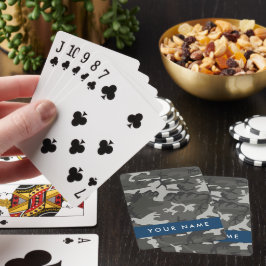 Jeu De Cartes Modèle de camouflage gris, Votre nom, Personnalise
