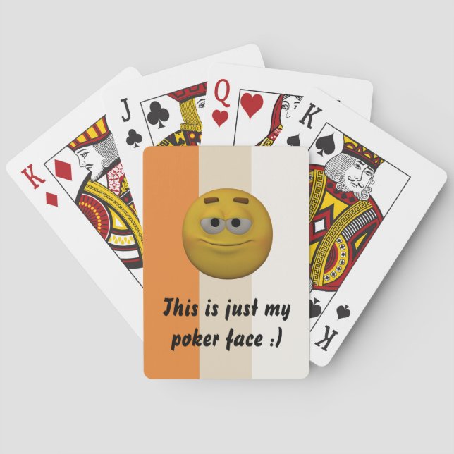 Jeu De Cartes Modèle de cartes de jeu d'émoticône de visage de (dos)