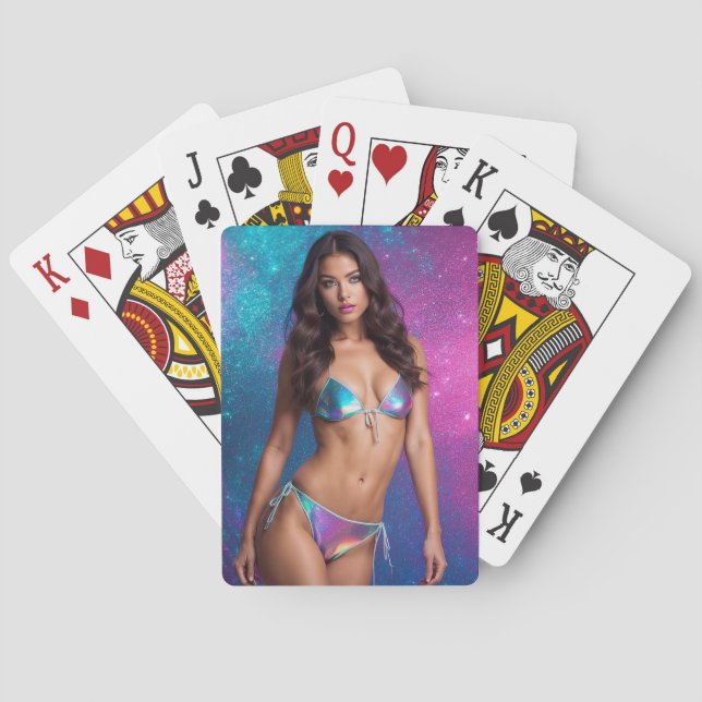Jeu De Cartes Modèle de maillot de bain holographique (dos)