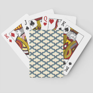 Jeu De Cartes Modèle de vagues de style rétro bleu