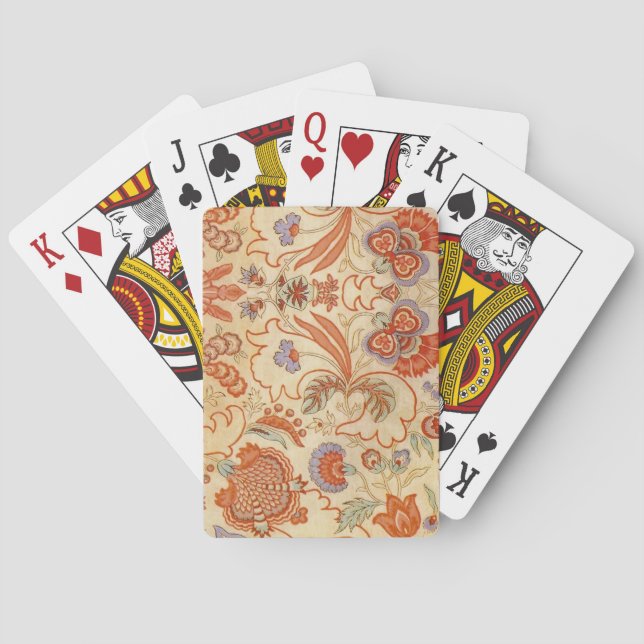 Jeu De Cartes Modèle floral antique de Chintz Paisley (dos)