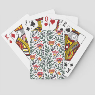 Jeu De Cartes Modèle floral art populaire