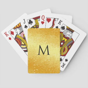 Jeu De Cartes Modèle Monogram Faux Gold Metallic Look