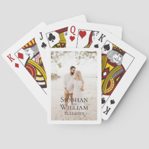 Jeu De Cartes Modern Enregistrer La Date Photo Personnalisée
