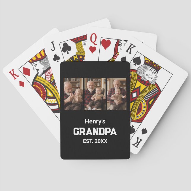 Jeu De Cartes Modern Grandpa Est. Name Year 3 Photo  (dos)