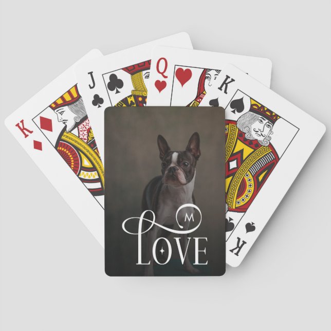 Jeu De Cartes Modern Love Custom Dog Pets Photo Monogram (dos)