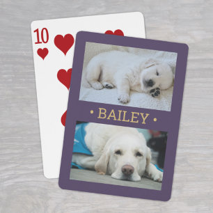 Jeu De Cartes Moderne 2 Photo Dog ou n'importe quel nom Purple e