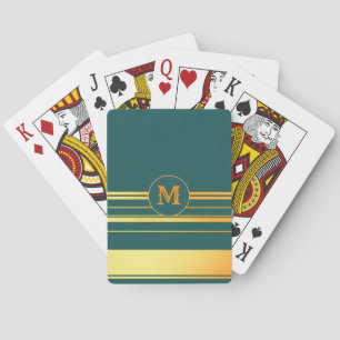 Jeu De Cartes Moderne Green Gold Luxury Linen Texture Collection