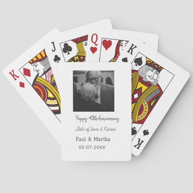 Jeu De Cartes Moderne heureux 40e anniversaire ajouter nom date  (dos)