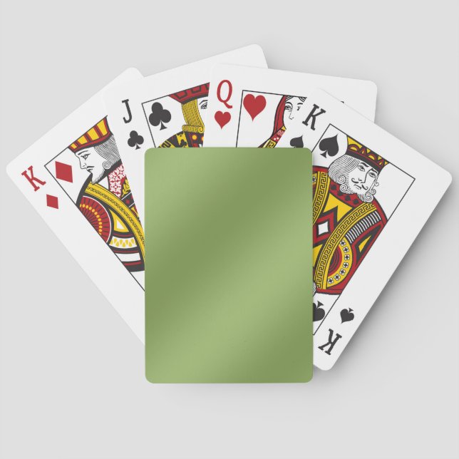Jeu De Cartes Moderne mignon Solide dégradé vert motif d'onde (dos)