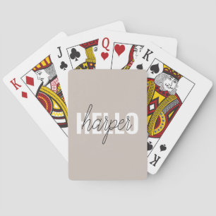 Jeu De Cartes Moderne Simple Brown Bonjour Et Vous Nom