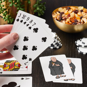 Jeu De Cartes Moine Tenant Une Croix Religieuse