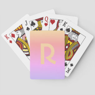 Jeu De Cartes Moins moderne Monogramme Peach Rose Lilac