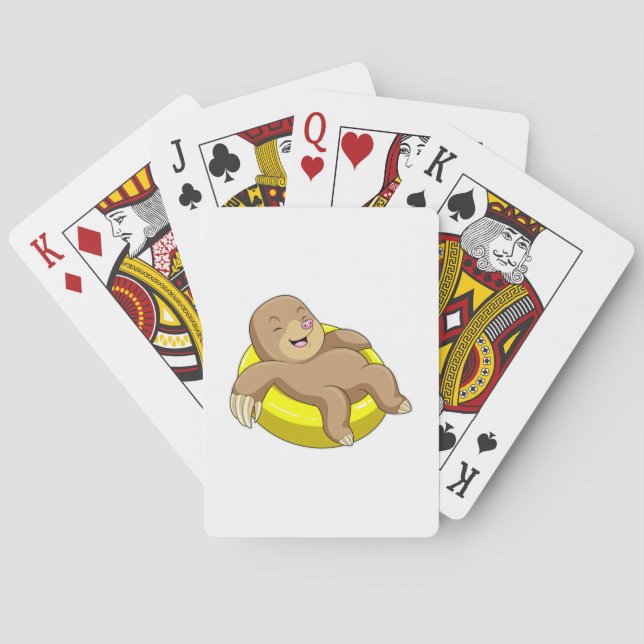 Jeu De Cartes Mole à la natation avec Lifebuoy (dos)