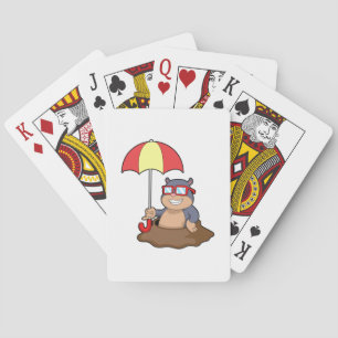 Jeu De Cartes Mole à la pluie avec parapluie