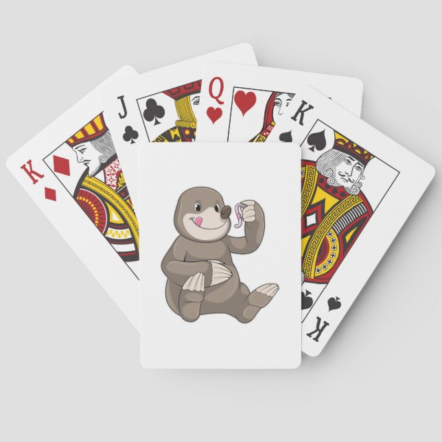 Jeu De Cartes Mole avec ver de terre (dos)