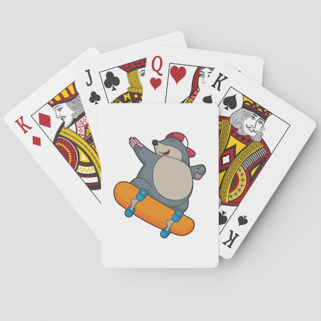 Jeu De Cartes Mole en skate avec skateboard (dos)