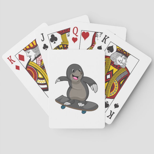 Jeu De Cartes Mole en skate avec skateboard (dos)