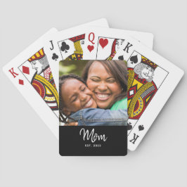 Jeu De Cartes Mom Established Black Modern Script Photo